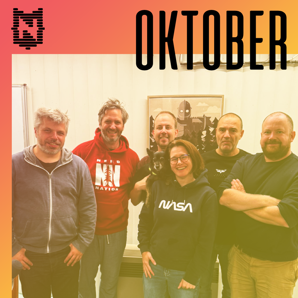 Groepsfoto oktober 2025: Kurt, Lieven, Jeroen, Poncho, Els, Peter, Bart