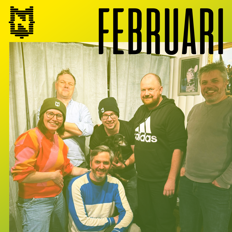 Groepsfoto februari 2026: Koen, Bart Kurt Els, Jeroen, Poncho Lieven